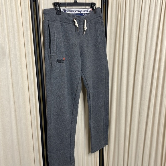 EXCELLENT CONDITION! SUPERDRY ORANGE LABEL CO. SLIM FIT GRAY SWEATPANTS SIZE M - Picture 2 of 14